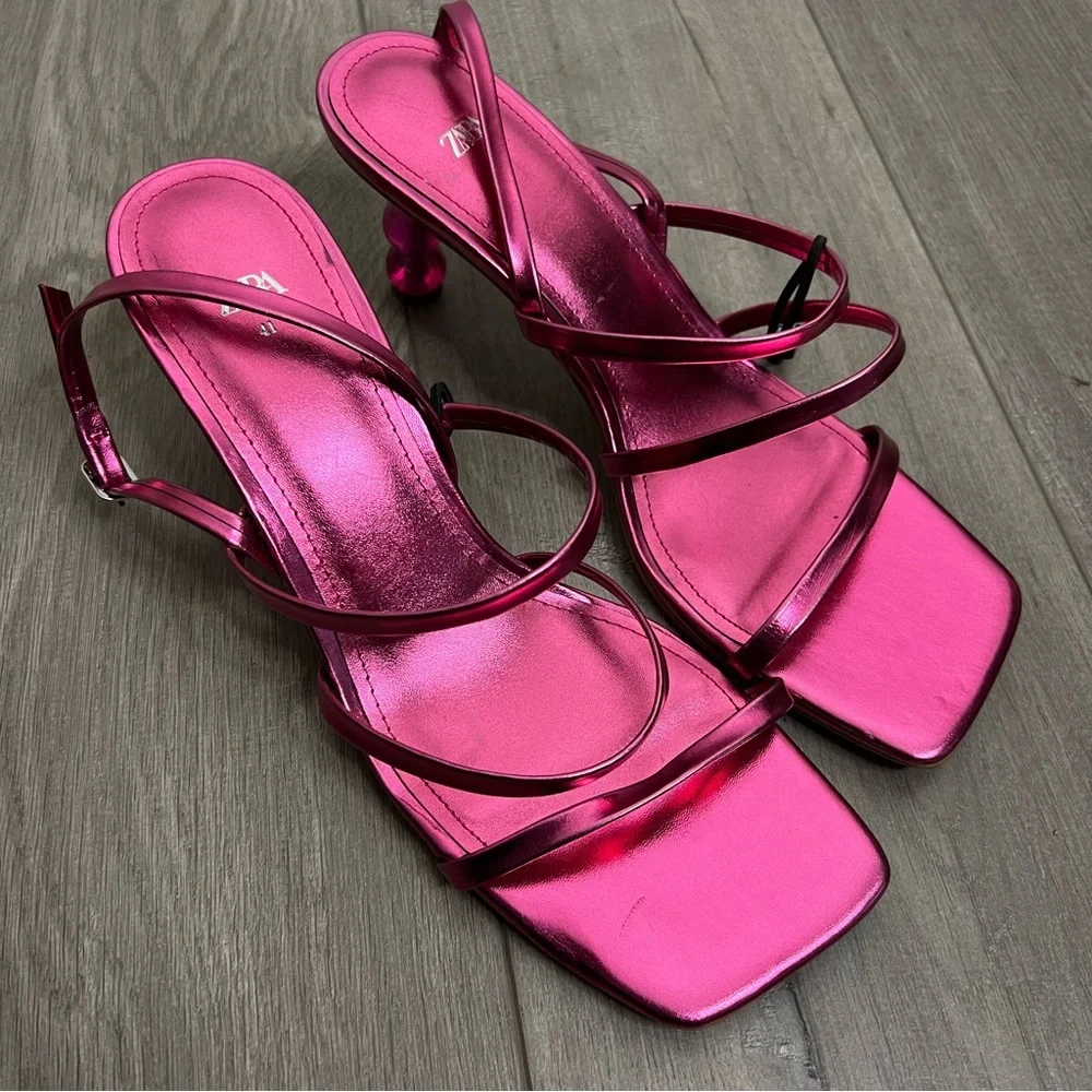 Zara Pink Sandals Stral Sz 41